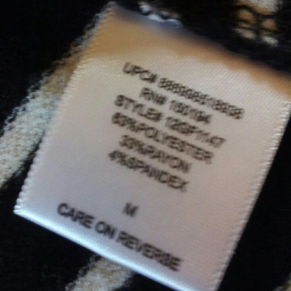 Pinstripe Black White Long Sleeve Flare Dress Size M - Picture 4 of 5